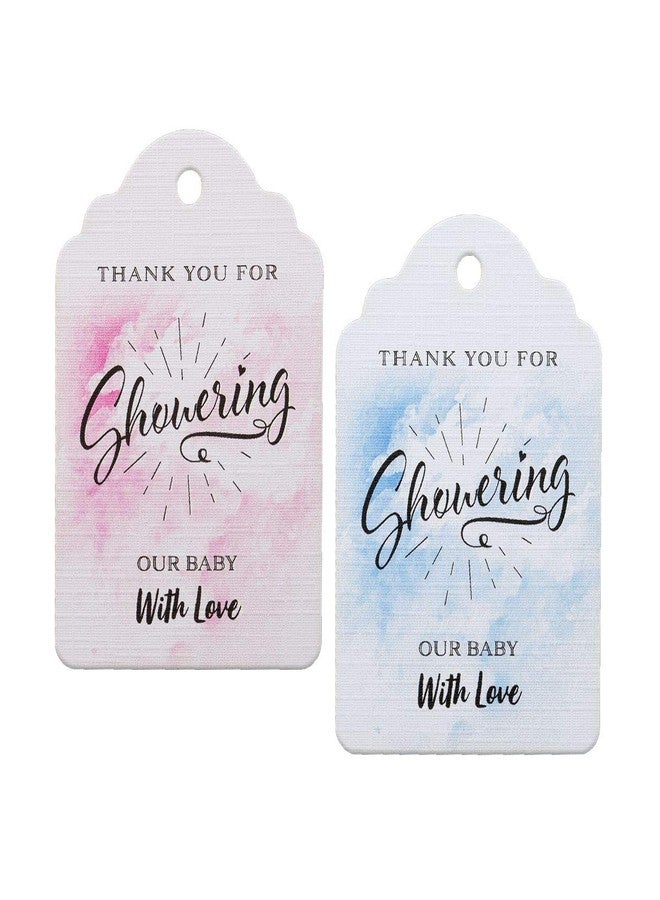 Summer-Ray.com Summer-Ray 50pcs Water Color Thank You for Showering Our Baby with Love Baby Shower Favor Tags (Blue) - Image 4